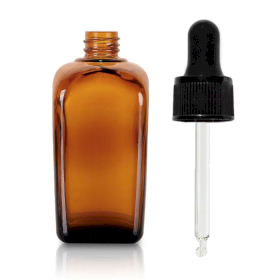 64x 50ml Alkemistflaska i Bärnstensfärgat Glas med Pipett