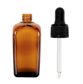 48x 100ml Alkemistflaska i Bärnstensfärgat Glas med Pipett