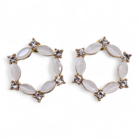 Pärlemor Örhängen - Vintage Glas - Ring