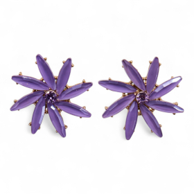 Lavendel Örhängen - Vintage Glas - Blommor