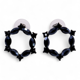 Kolsvarta Örhängen - Vintage Glas - Ring
