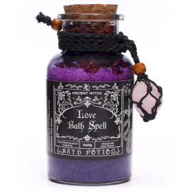 4x Ancient Witch Badelixir & Rosenkvarts Amulett - Kärlek