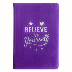 Anteckningsbok i Sammet - 80 sidor - Believe in Yourself- Lavendel