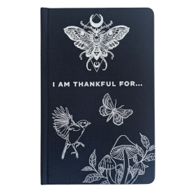 Svart Tacksamhetsdagbok - 120 sidor - I am Thankful For - Silverkant