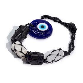 Hängande Prydnad med Stenar - Svart Turmalin & Selenit - Onda Ögat