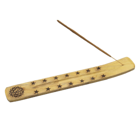 12x Askfångare i Naturligt Mangoträ - Blandade Esoteriska Motiv