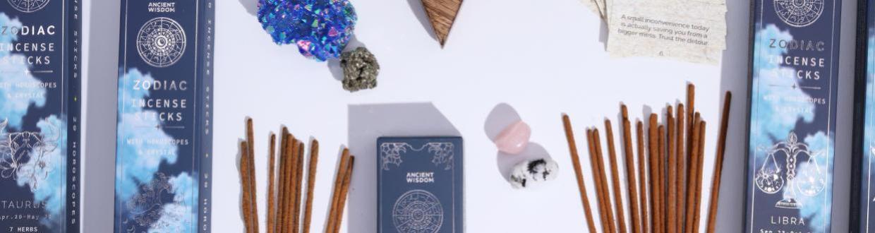 Partihandel - Zodiak-inspirerade Rökelsepinnar med Kristaller