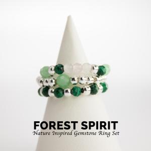 Nymph - Naturinspirerade Ringset med Ädelstenar - Grosshandel